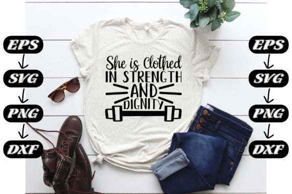 Christian Quotes, She is Clothed in Graphics Freebies