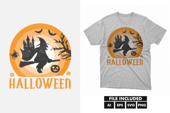 Halloween Boo Pumpkin Witch Graphics & T-Shirt Designs