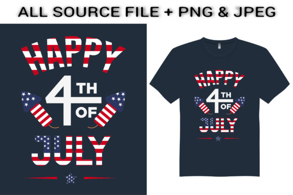 Happy 4th of July T-Shirt Graphics for Crafts