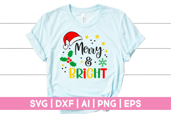 Merry Bright Funny Christmas Graphics for T-Shirt Designs